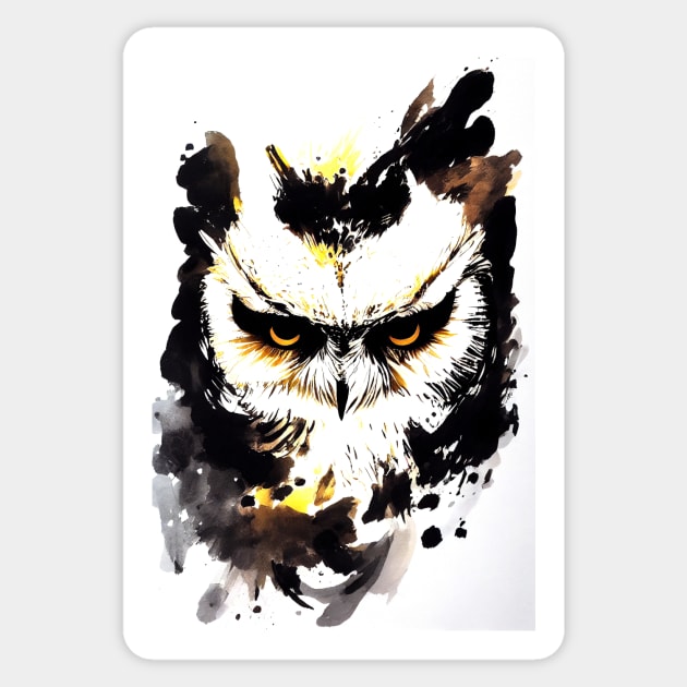 Owl Bird Wild Nature Free Spirit Art Brush Painting Sticker by Cubebox